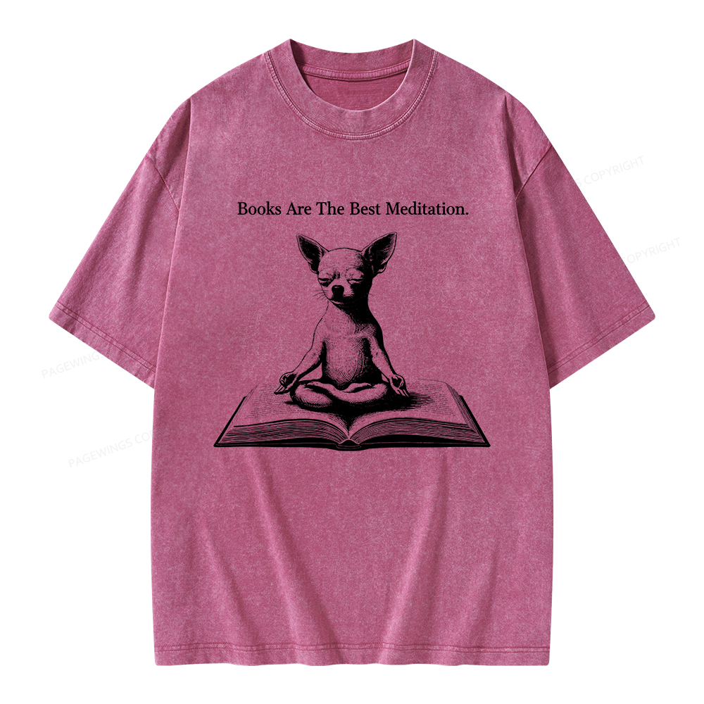 Pagewings Books Are The Best Meditation Unisex Washed T-shirt