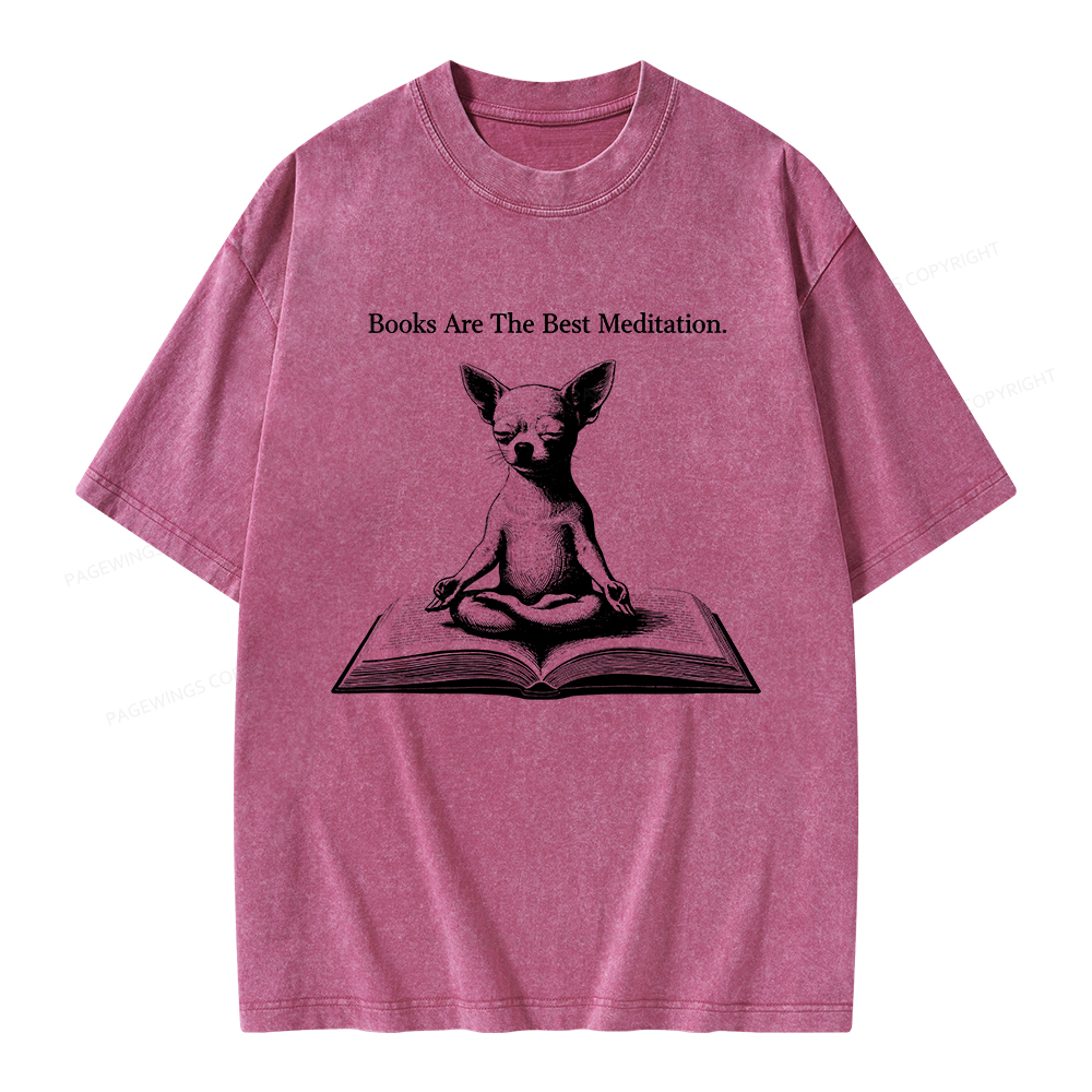 Pagewings Books Are The Best Meditation Unisex Washed T-shirt