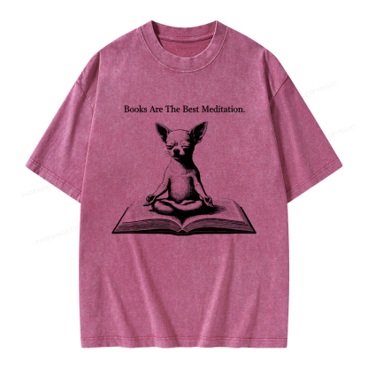 Pagewings Books Are The Best Meditation Unisex Washed T-shirt