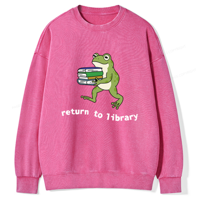 Pagewings Return to Library Unisex Washed Sweatshirt