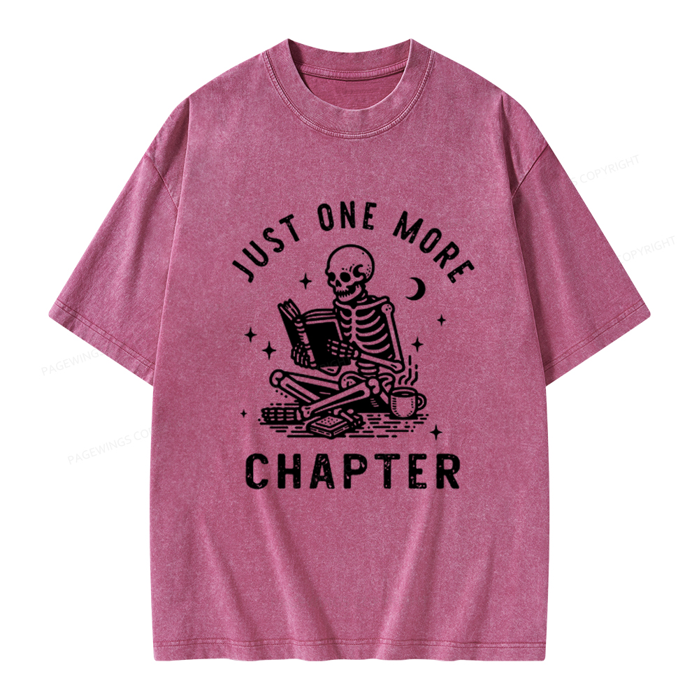 Pagewings Just One More Chapter, Bookish lover Classic T-Shirt Unisex Washed T-shirt