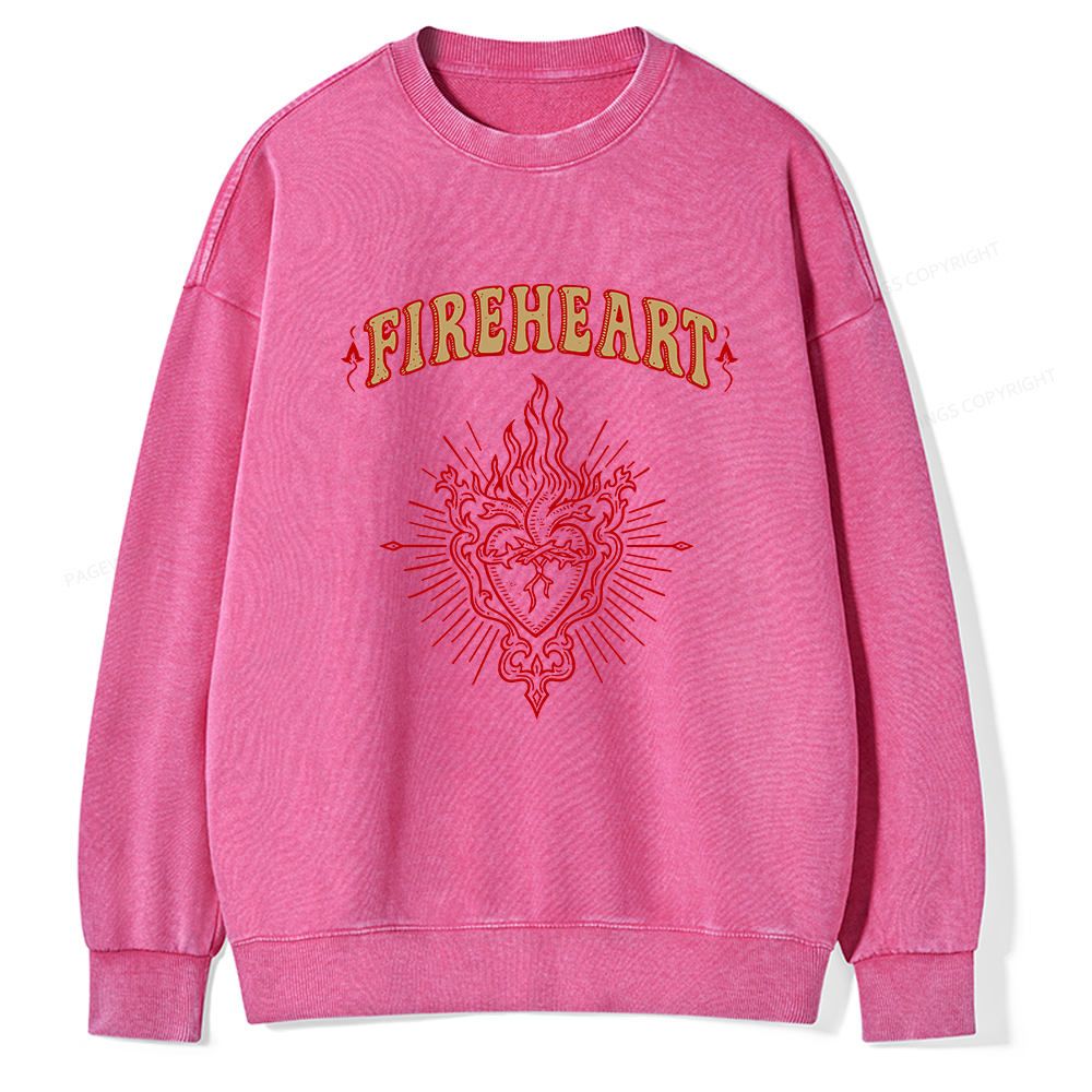 Pagewings Fireheart Unisex Washed Sweatshirt