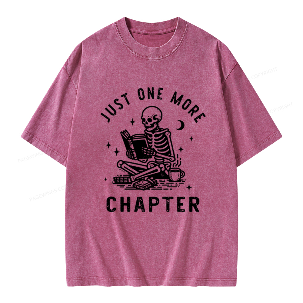 Pagewings Just One More Chapter, Bookish lover Classic T-Shirt Unisex Washed T-shirt