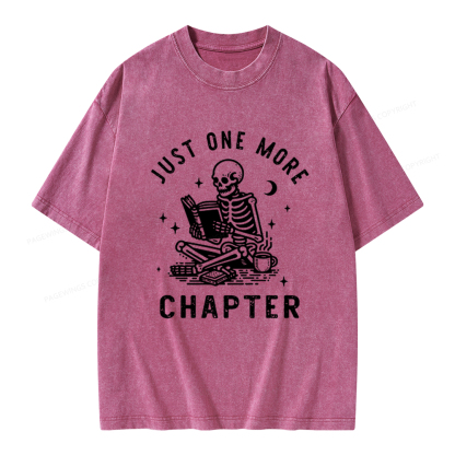Pagewings Just One More Chapter, Bookish lover Classic T-Shirt Unisex Washed T-shirt