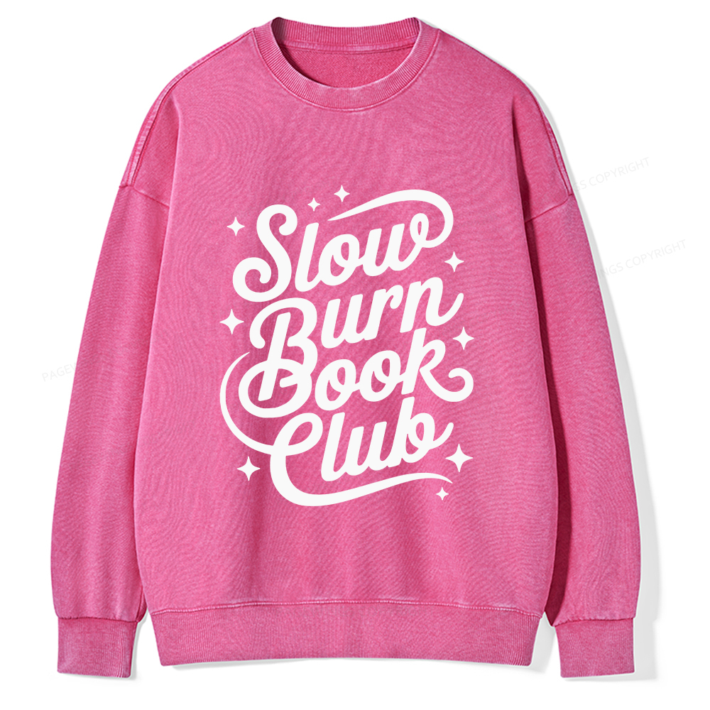 Pagewings Slow Burn Book Club Unisex Washed Sweatshirt