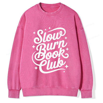 Pagewings Slow Burn Book Club Unisex Washed Sweatshirt