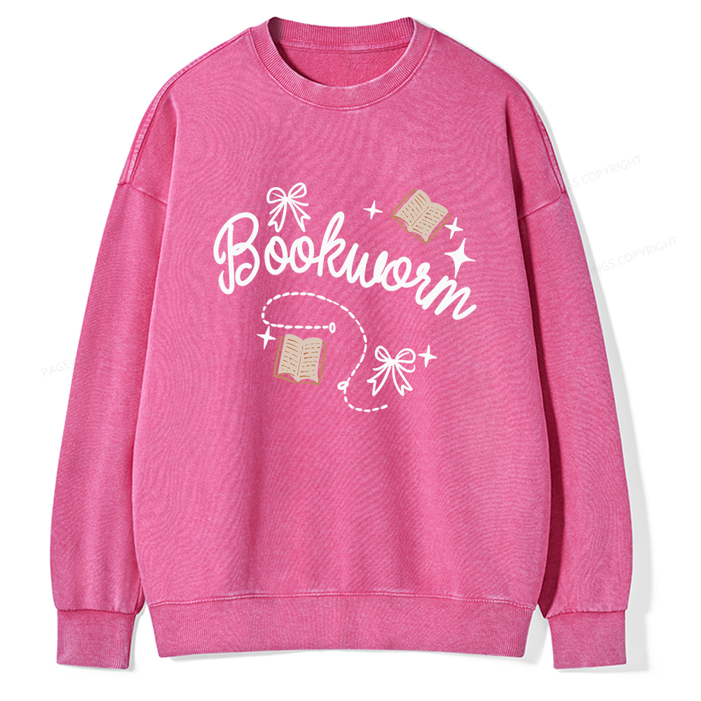 Pagewings Bookworm Unisex Washed Sweatshirt