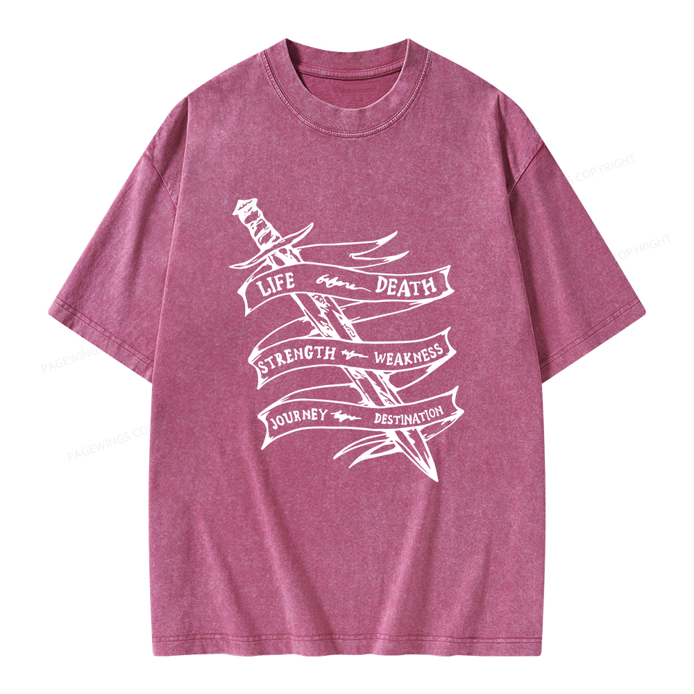 Pagewings Life Before Death Unisex Washed T-shirt