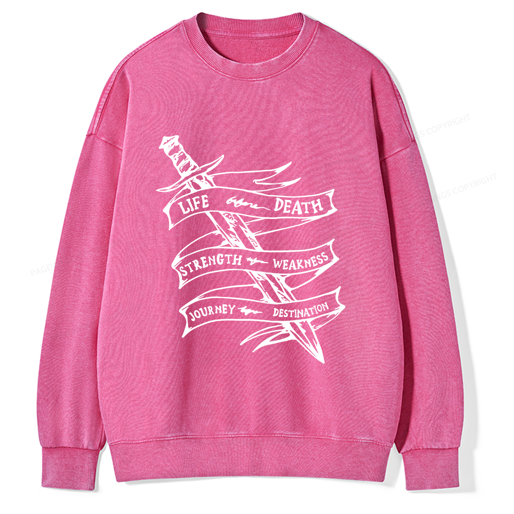 Pagewings Life Before Death Unisex Washed Sweatshirt