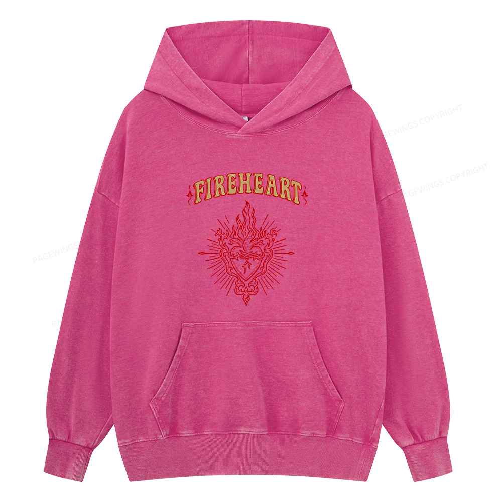 Pagewings Fireheart Unisex Washed Hoodie