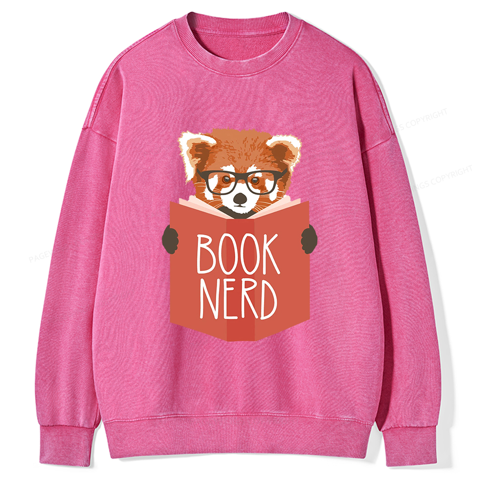 Pagewings Book Nerd Unisex Washed Sweatshirt