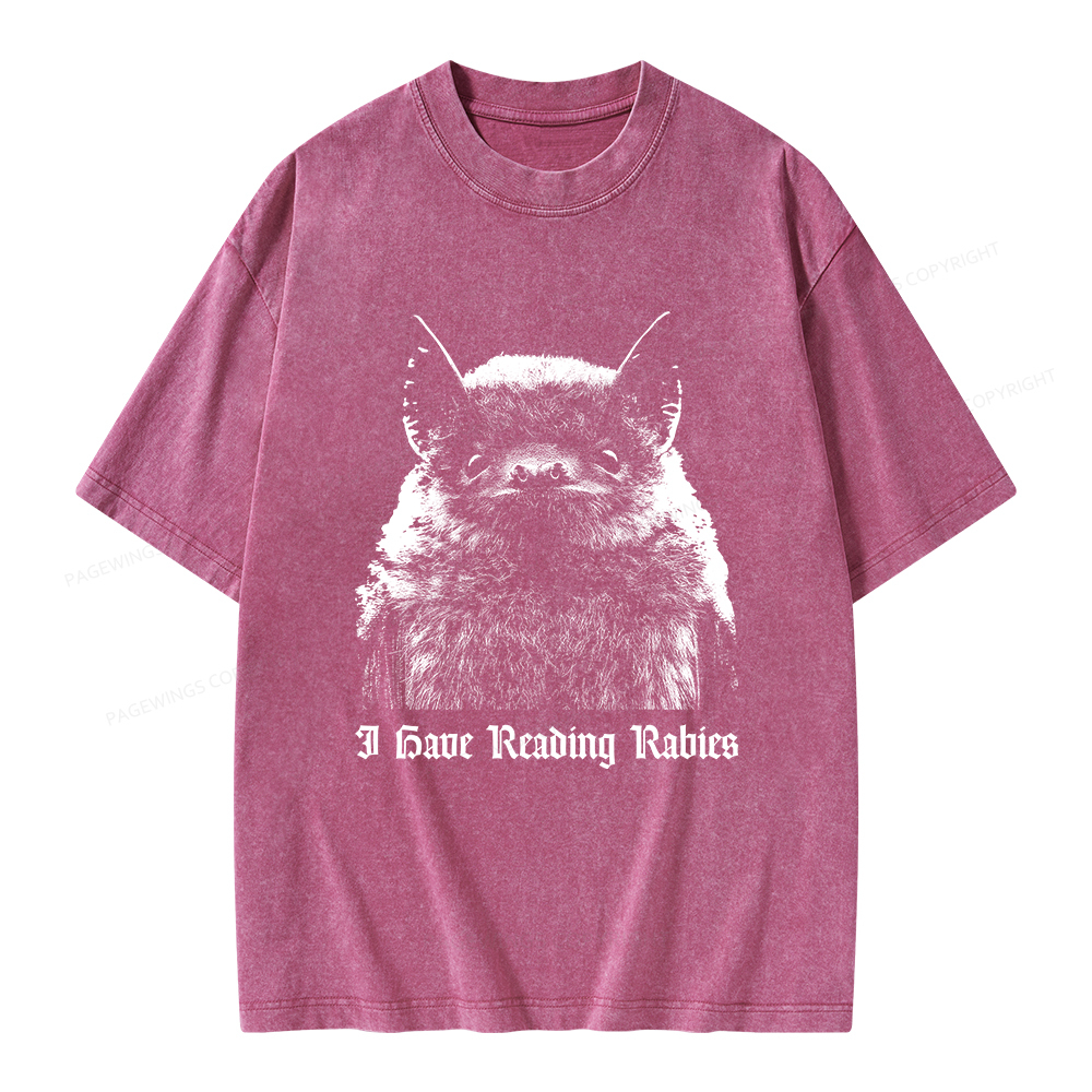 Pagewings I Have Reading Rabies Unisex Washed T-shirt