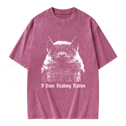 Pagewings I Have Reading Rabies Unisex Washed T-shirt