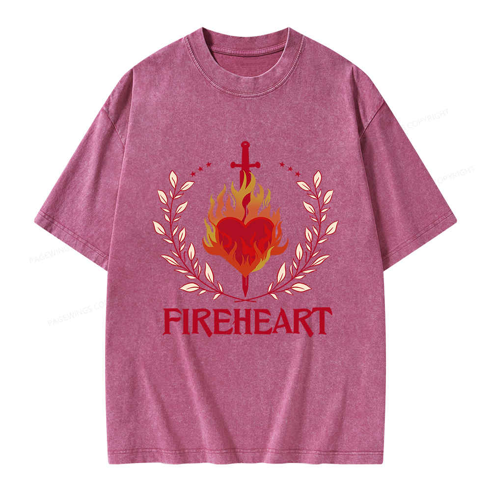 Pagewings Fireheart Unisex Washed T-shirt