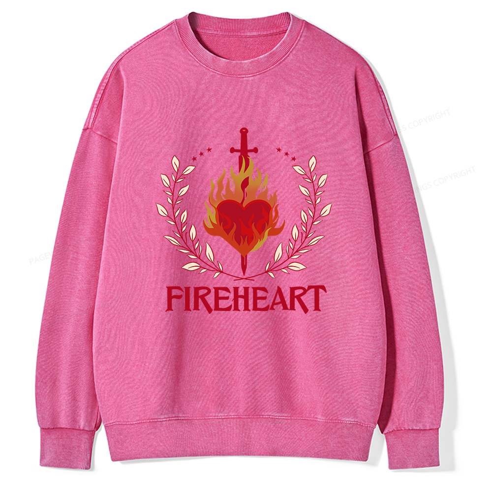 Pagewings Fireheart Unisex Washed Sweatshirt