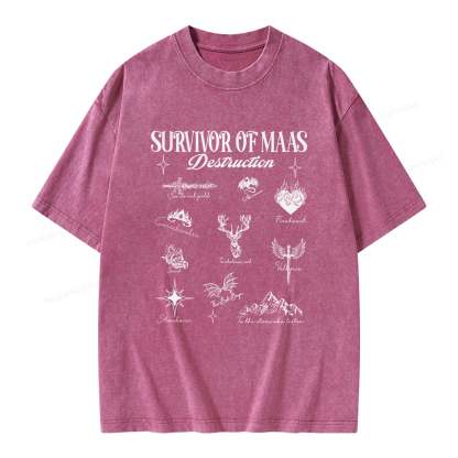Pagewings Survivor of Maas Unisex Washed T-shirt