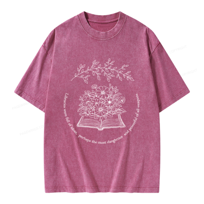 Pagewings Libraries Were Full Of Ideas Unisex Washed T-shirt