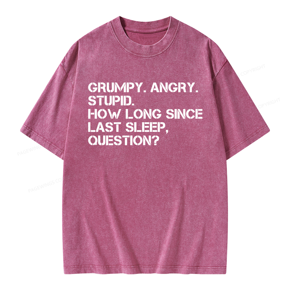Pagewings How Long Since Last Sleep Unisex Washed T-shirt