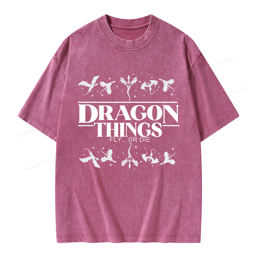 Pagewings Dragon Things Unisex Washed T-shirt