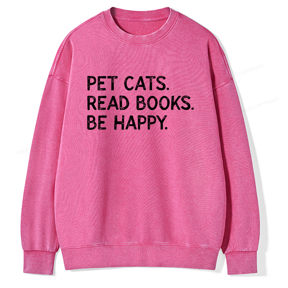 Pagewings Dogs Reading Books Unisex Washed Sweatshirt
