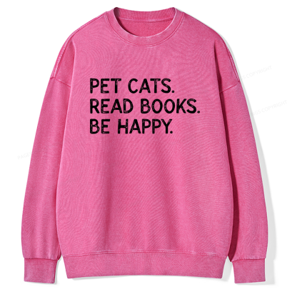 Pagewings Dogs Reading Books Unisex Washed Sweatshirt