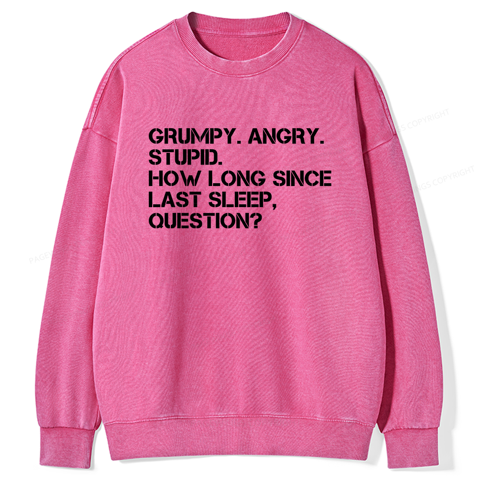 Pagewings Grumpy Rocky Quote Unisex Washed Sweatshirt