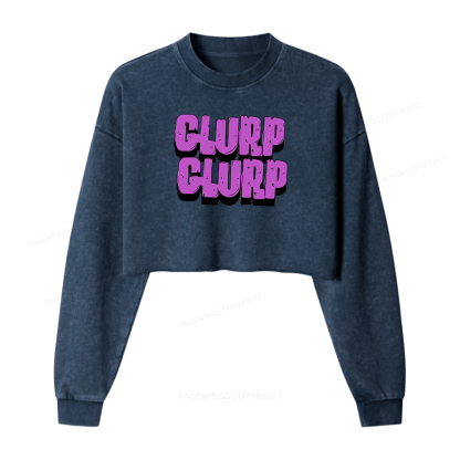 Pagewings Glurp Glurp Washed Crop Sweatshirt