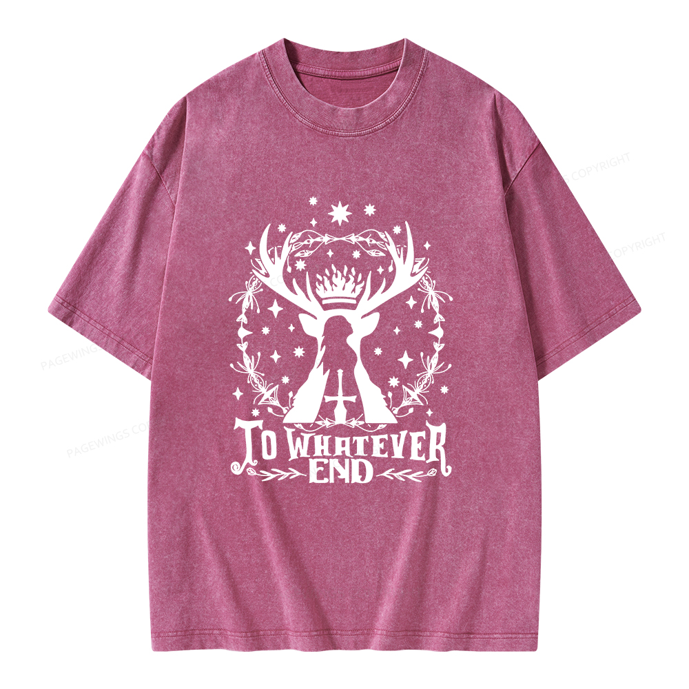 Pagewings To Whatever End Unisex Washed T-shirt