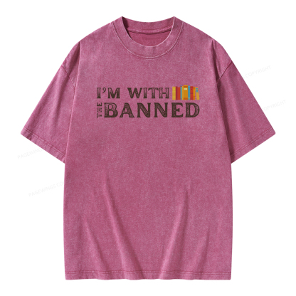 Pagewings I'm With The Banned Unisex Washed T-shirt
