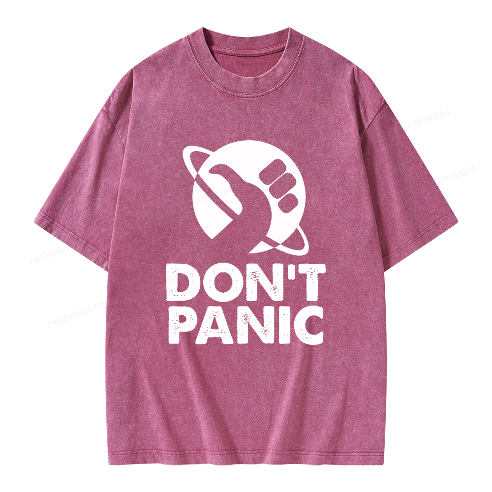 Pagewings Don't Panic Unisex Washed T-shirt