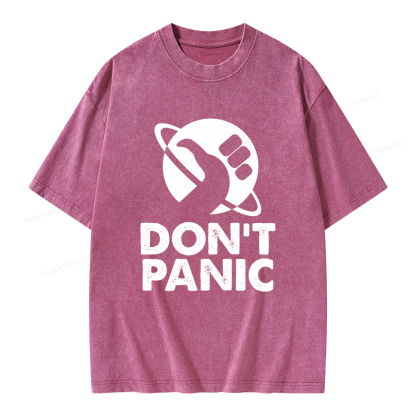 Pagewings Don't Panic Unisex Washed T-shirt