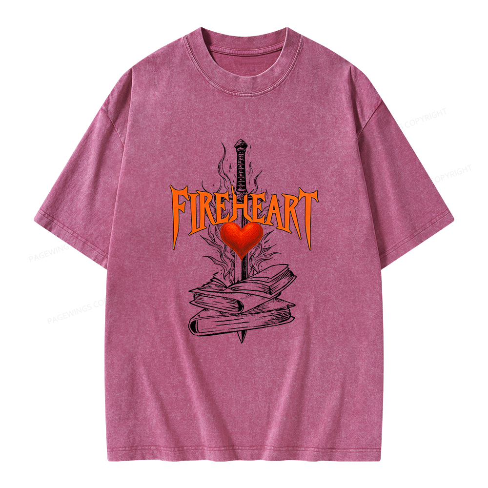Pagewings Fireheart Unisex Washed T-shirt