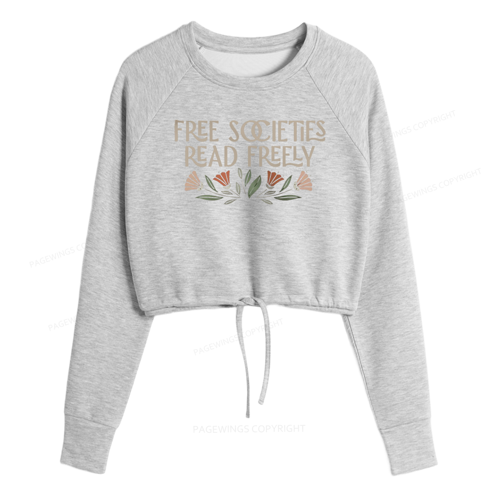 Pagewings Read Freely Women Cropped Sweatshirt 