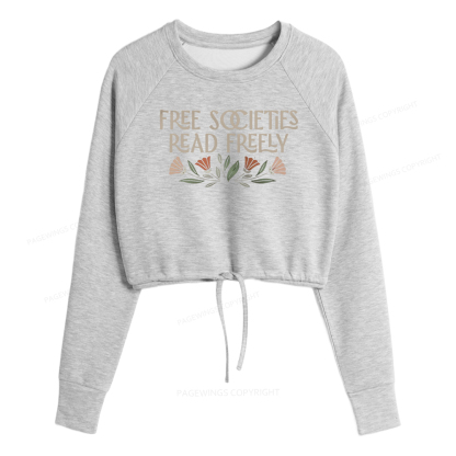 Pagewings Read Freely Women Cropped Sweatshirt 