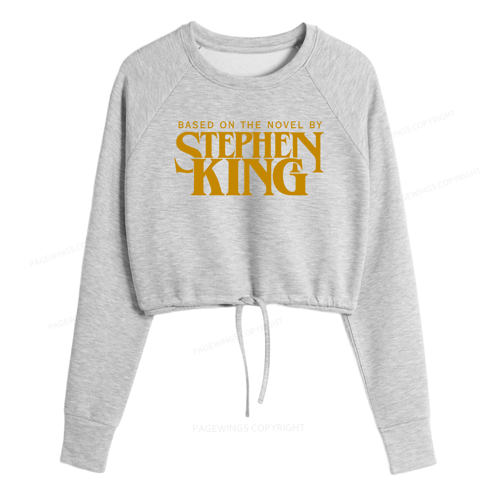 Pagewings Based On A Novel By Horror Writer Women Cropped Sweatshirt 