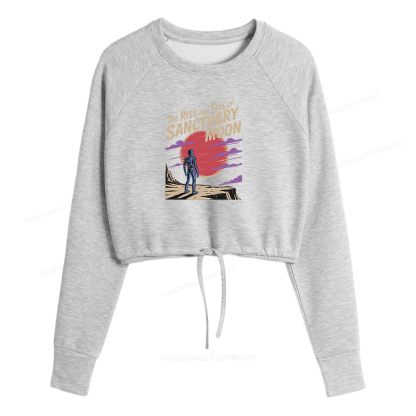 Pagewings The Rise And Fall Of Sanctuary Moon Women Cropped Sweatshirt 