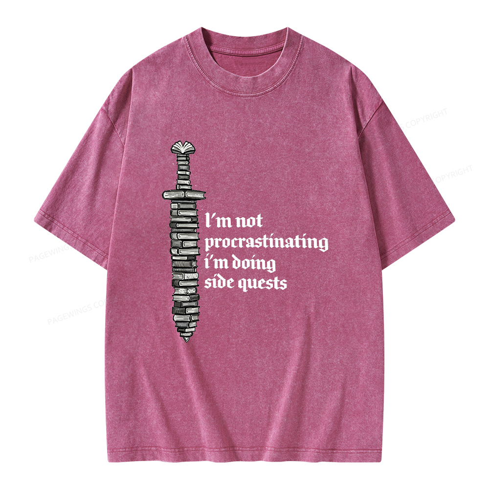 Pagewings I'm Doing Side Quests Unisex Washed T-shirt