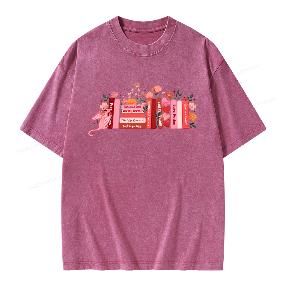 Pagewings Romance Reader Unisex Washed T-shirt