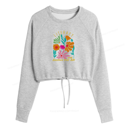 Pagewings Literacy And Justice Women Cropped Sweatshirt 