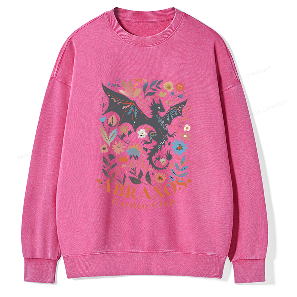 Pagewings Abraxos Flower Shirt Unisex Washed Sweatshirt