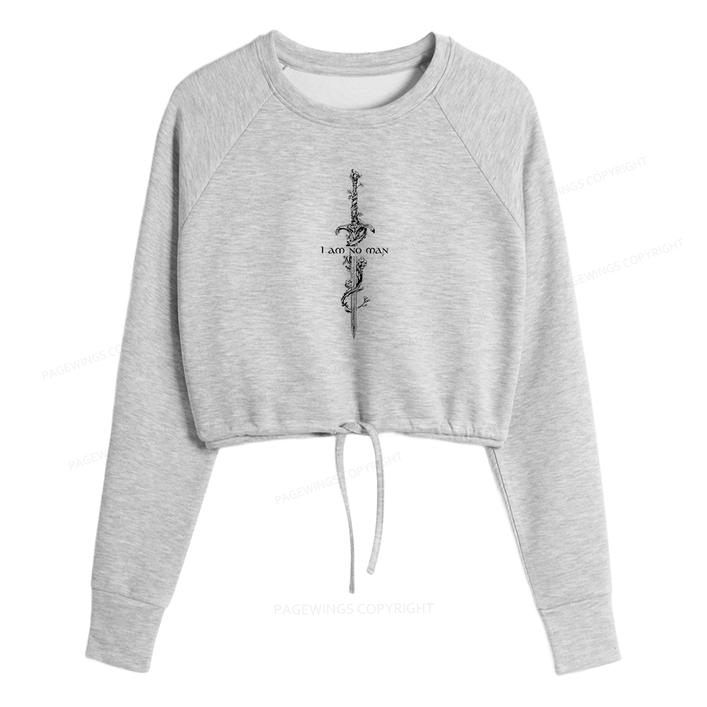 Pagewings I Am No Man Women Cropped Sweatshirt 