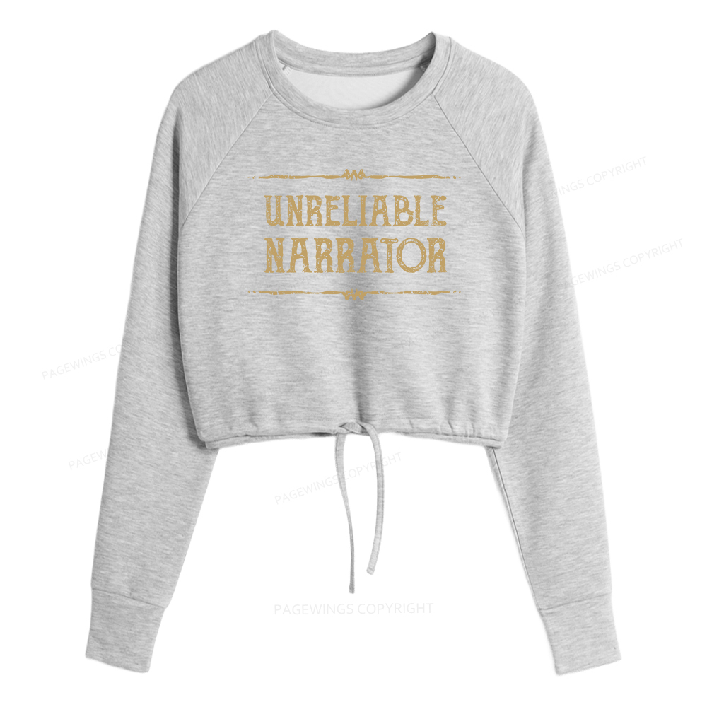 Pagewings Unreliable Narrator Women Cropped Sweatshirt 