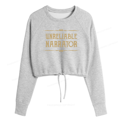 Pagewings Unreliable Narrator Women Cropped Sweatshirt 