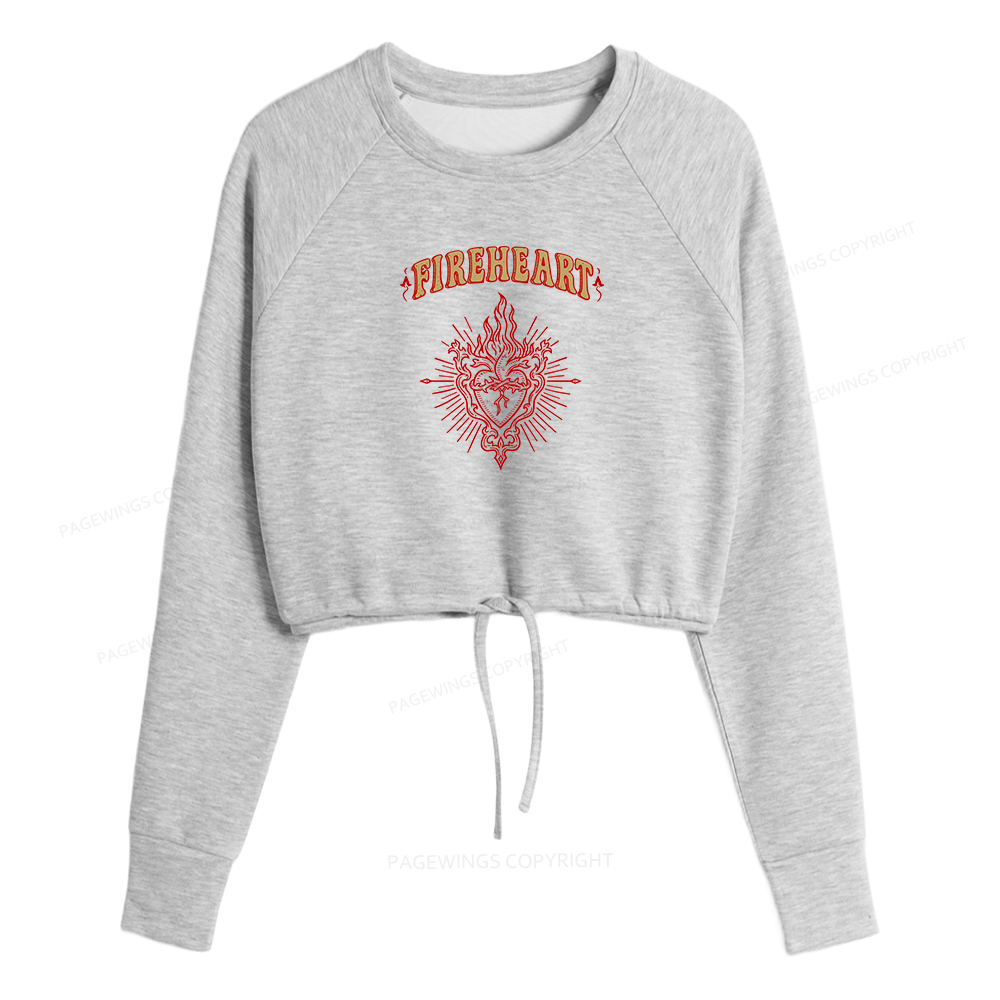 Pagewings Fireheart Women Cropped Sweatshirt 