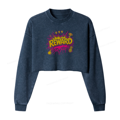 Pagewings Reward Washed Crop Sweatshirt