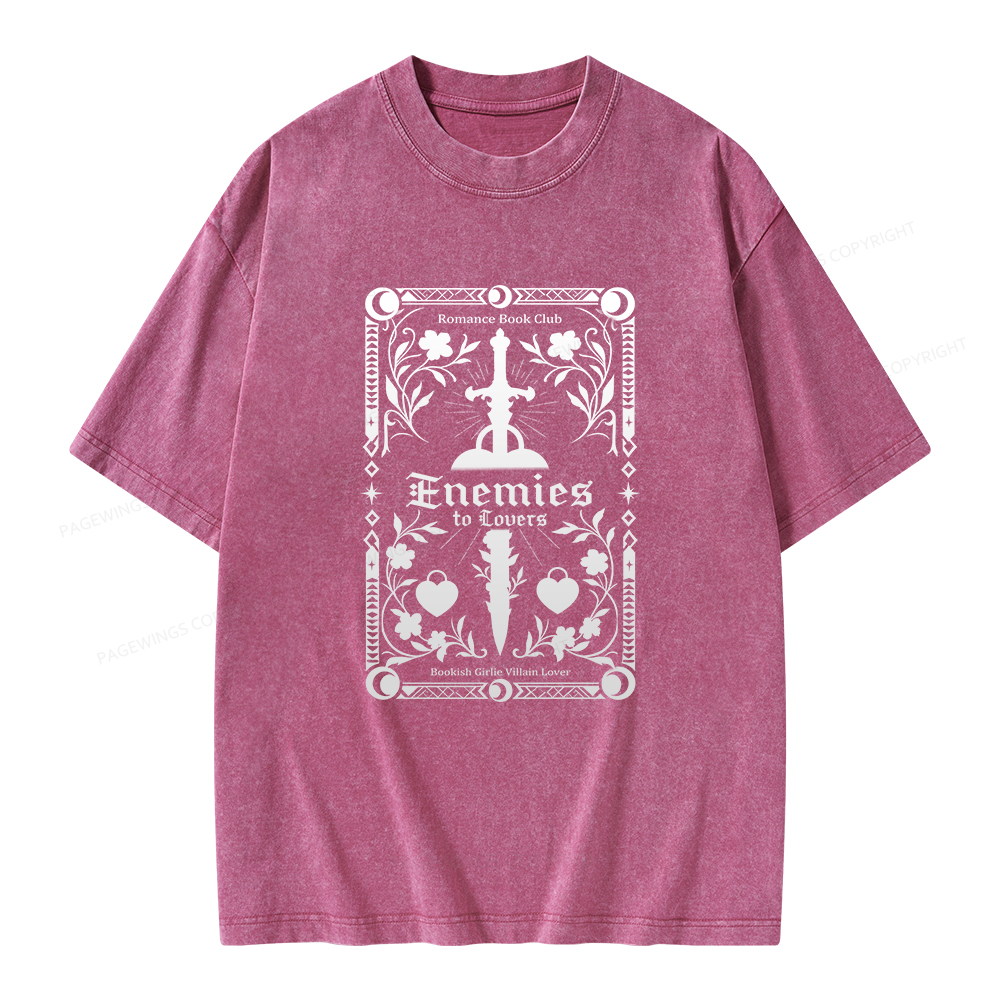Pagewings Enemies to Lovers Unisex Washed T-shirt