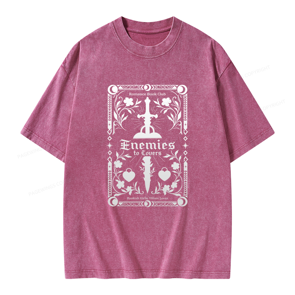 Pagewings Enemies to Lovers Unisex Washed T-shirt