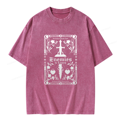 Pagewings Enemies to Lovers Unisex Washed T-shirt