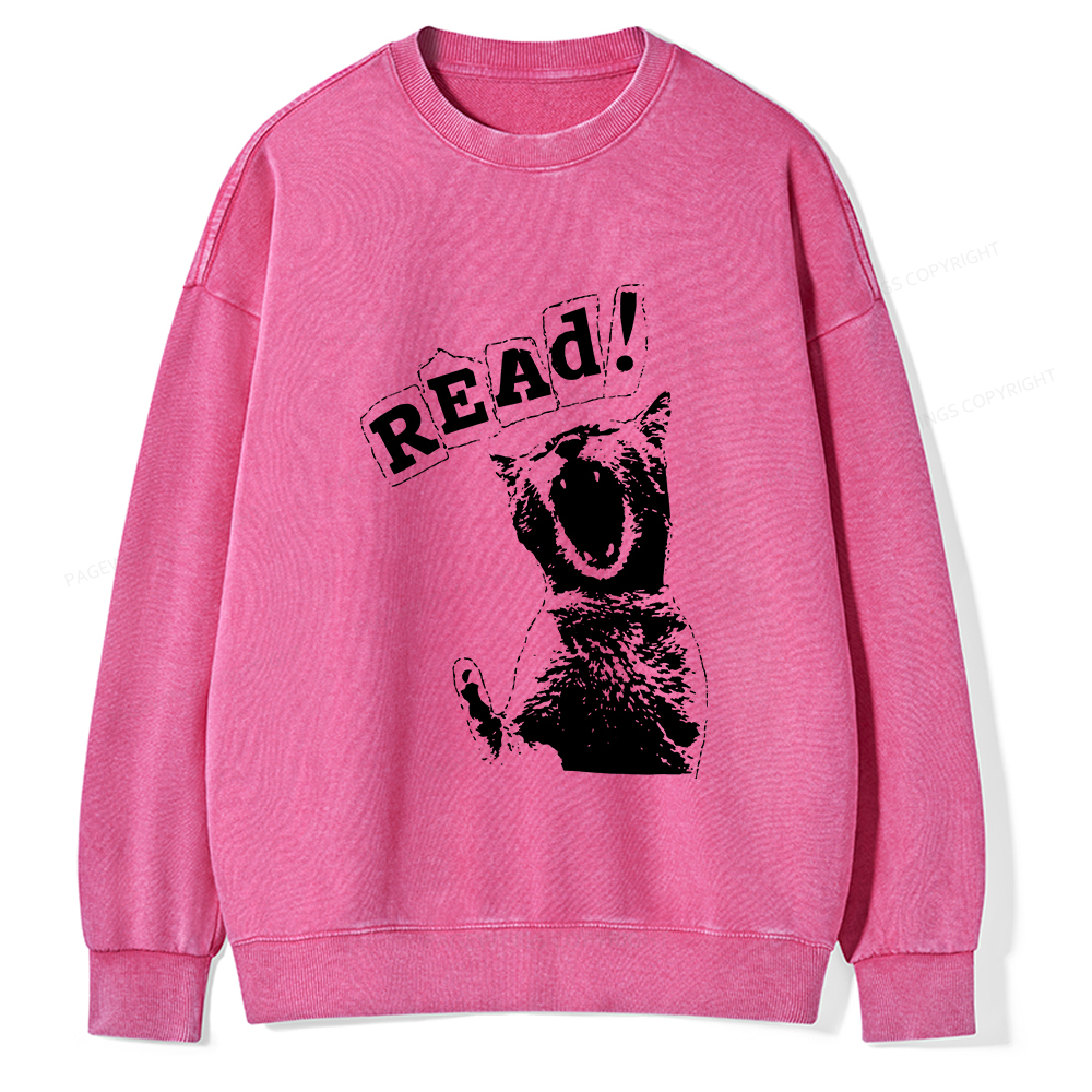 Pagewings Read Unisex Washed Sweatshirt