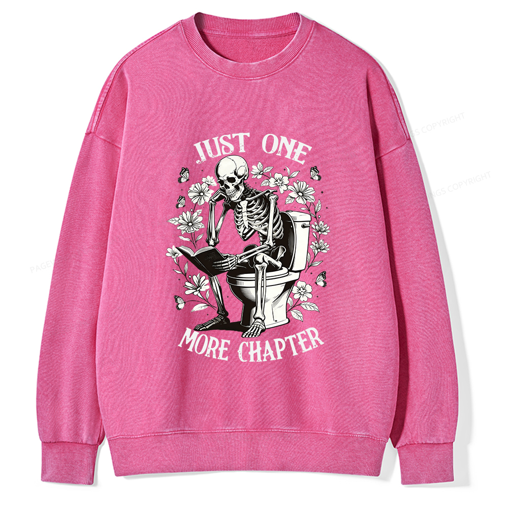 Pagewings Just One More Chapter Unisex Washed Sweatshirt